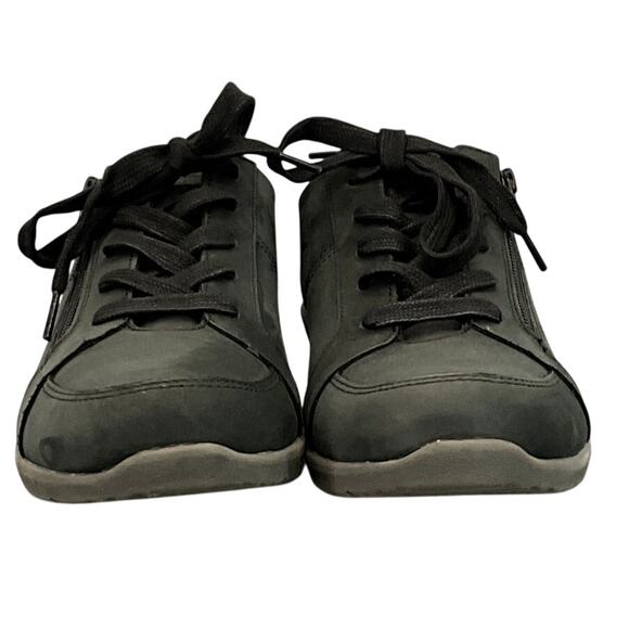 Vionic Abigail Weather Resistant Black Nubuck Suede Lace Up/Zip Sneaker 8.5/40 - Picture 6 of 12